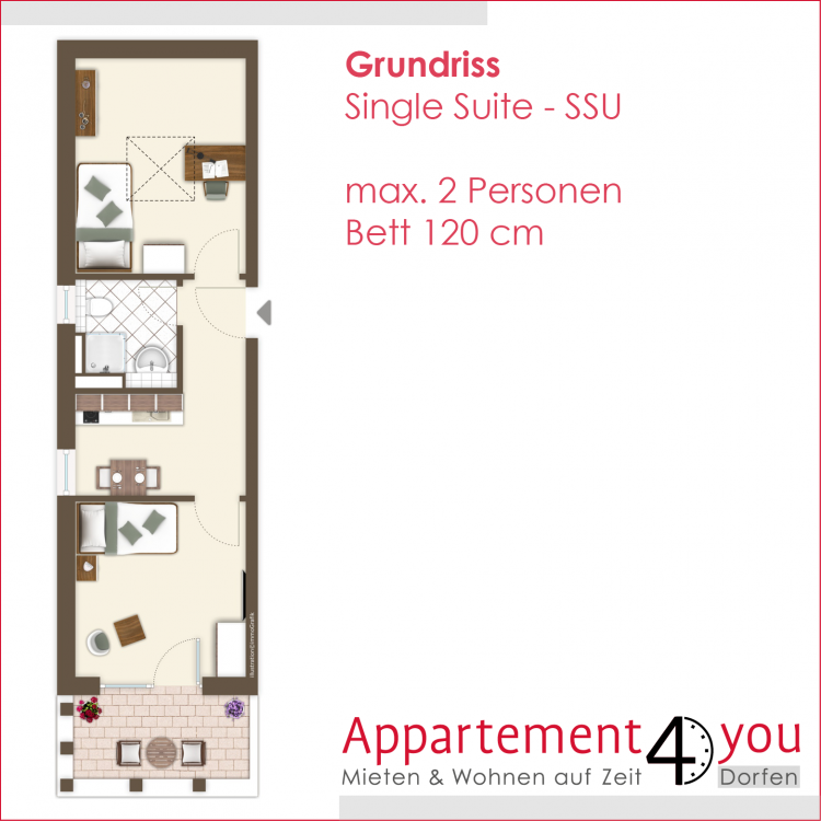 Grundriss Single Suite